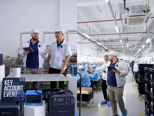 （配图：德兰明海工作人员通过跨境直播带买家深度探访工厂）