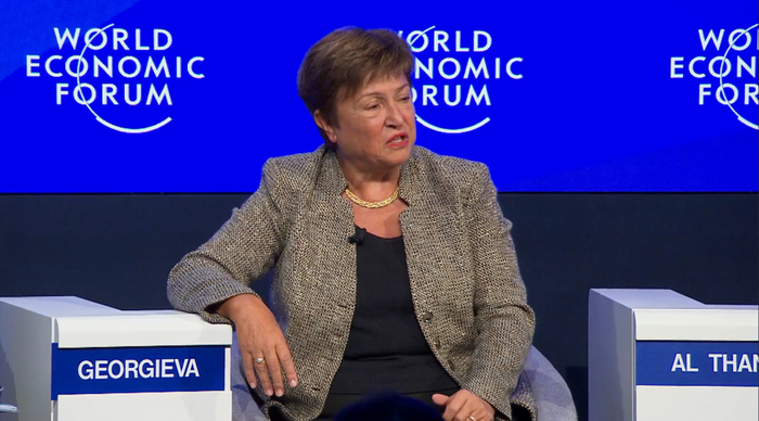 （图为国际货币基金组织总裁格奥尔基耶娃 &nbsp; &nbsp;来源：论坛视频截图）