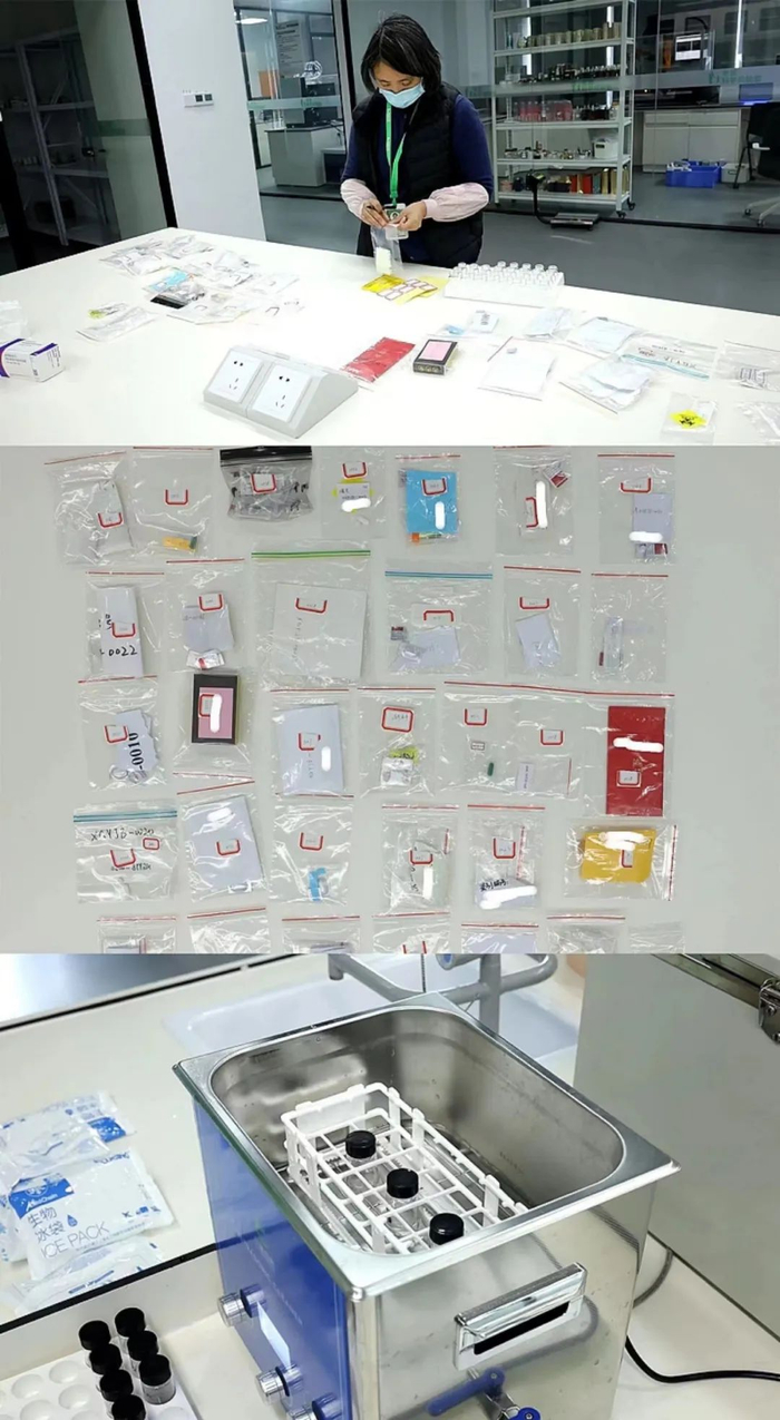 老爸科学实验室人员在鉴定样品成分 图片来源：受访者供图