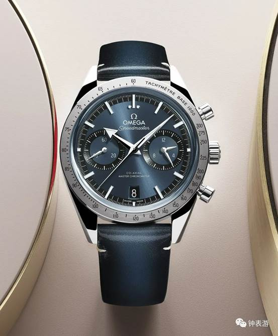 　　▲最新款欧米茄超霸’57腕表蓝色盘面表款