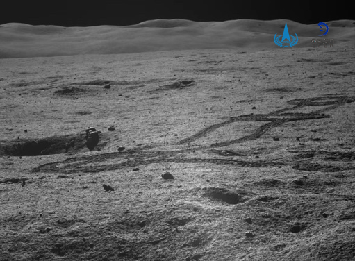 △月球车留下的车辙图像