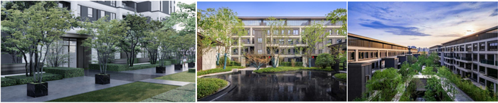 △ 长沙东原麓印长江园林景观效果图与实景图对比