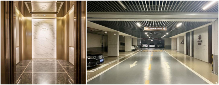 △ 佛山保利天悦公区电梯及地库实景