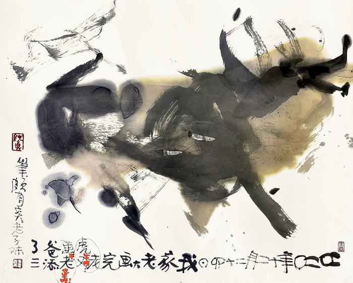 ▲天予不到三岁时画的牛