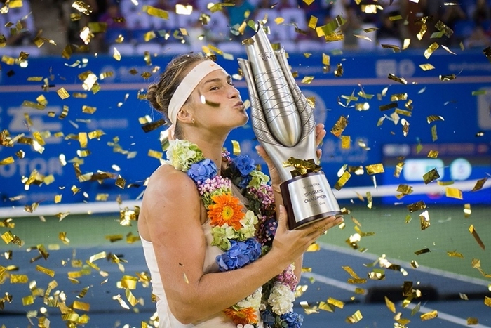 萨巴伦卡在武汉网球公开赛夺冠 图片来源：WTA官方微博