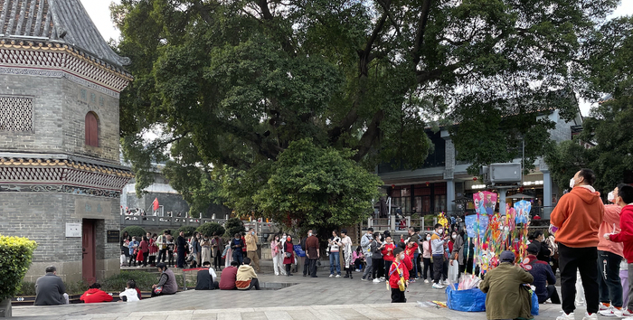 等待登船的长队，让杨韵惊讶无比，受访者供图