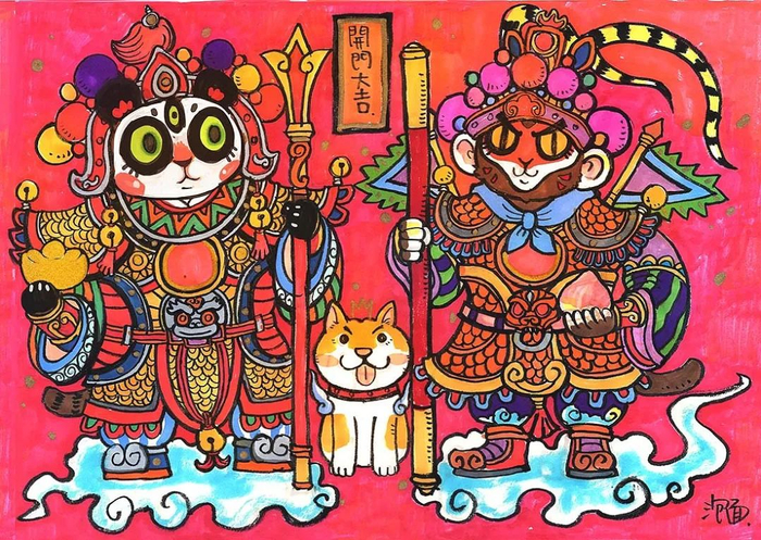 ▲网络搞怪年画。