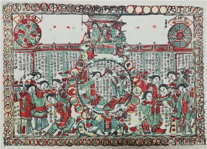 ▲王荣兴版《六十花甲子采茶牛图》，上海市历史博物馆藏。