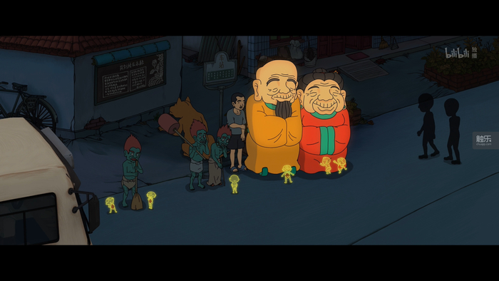 乡村巴士带走了王孩儿和神仙