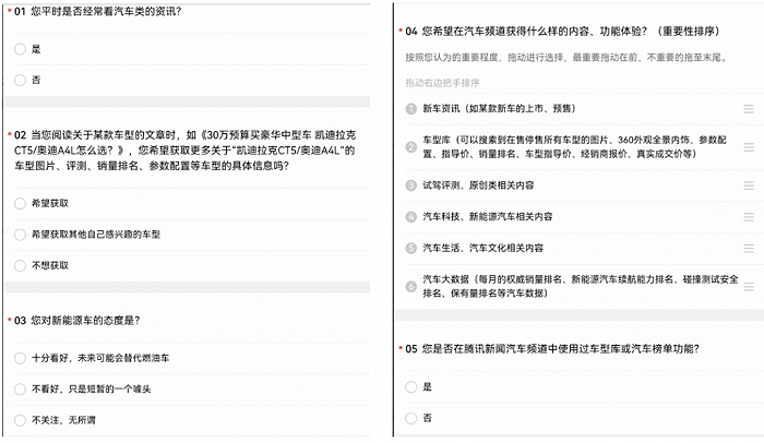 （腾讯车型库问卷调查 图源：腾讯新闻APP）