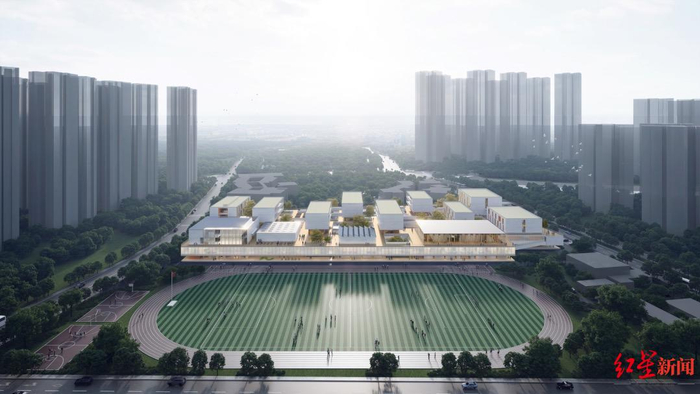 ▲海洋路中学效果图 图据天府发布