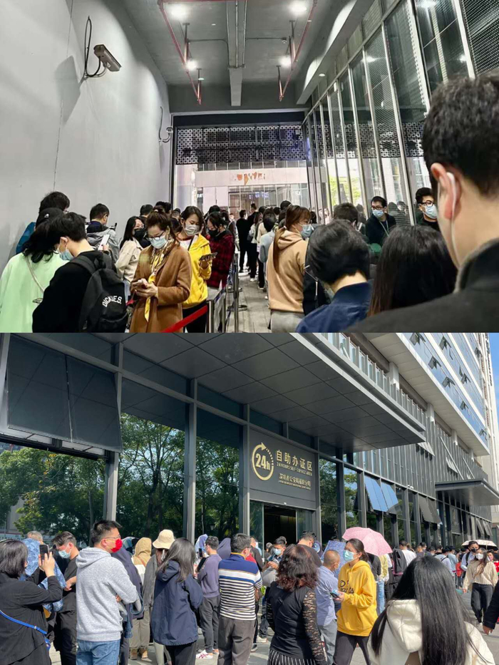 上：深圳湾自助办证点，杨依依拍摄；下：福田自助签注点，记者拍摄