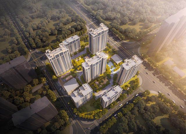 教育配套资源的集聚，将提升新首钢片区的教育价值和文化体系。图为该区域内长安润璟项目鸟瞰效果图。