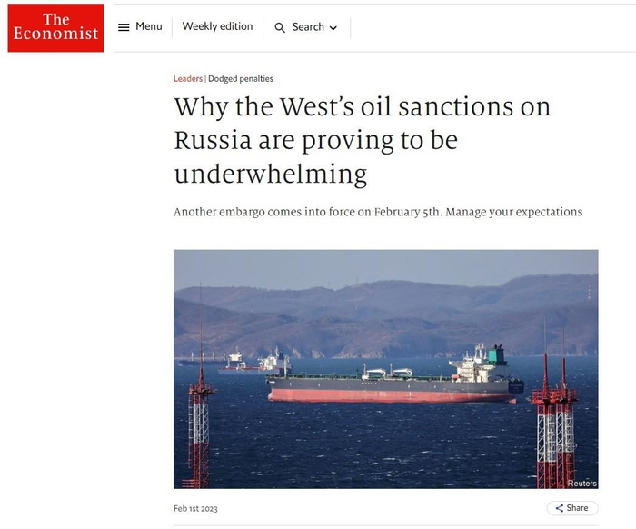 　△ 英国《经济学人》报道截图