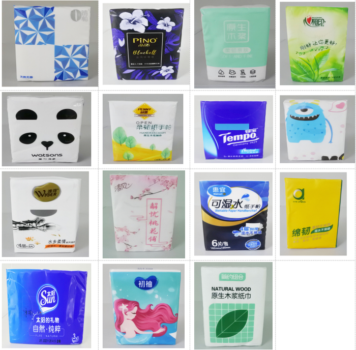 15款手帕纸样品。广西消委会供图