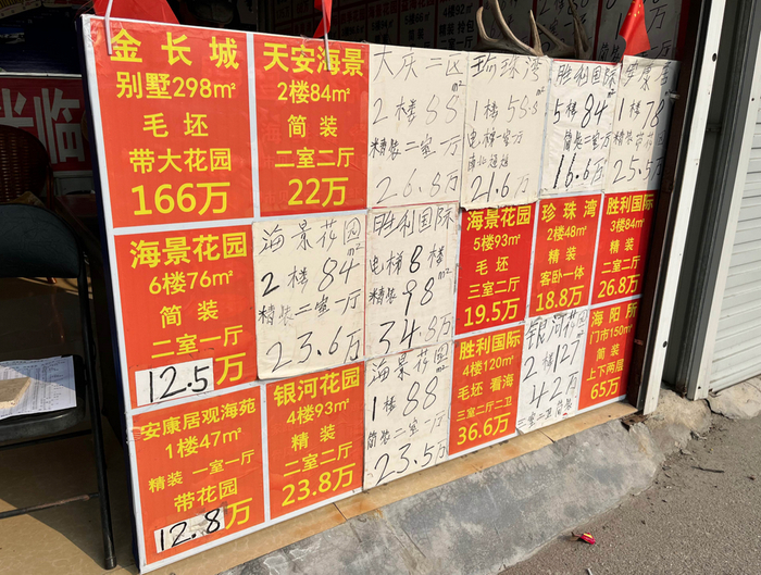 老单店里展示的部分在售房源，时代周报记者摄