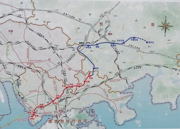 深惠城际线路示意图