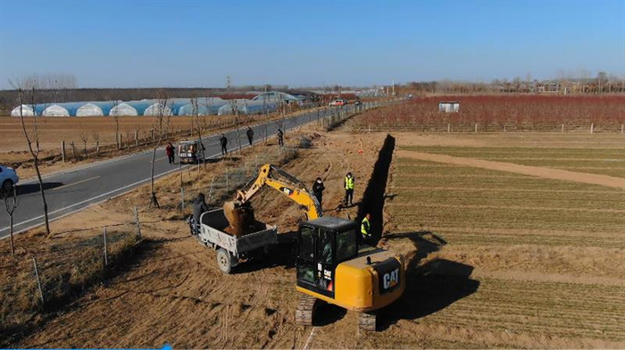 平原示范区桥北乡高标准农田施工现场。王萌摄