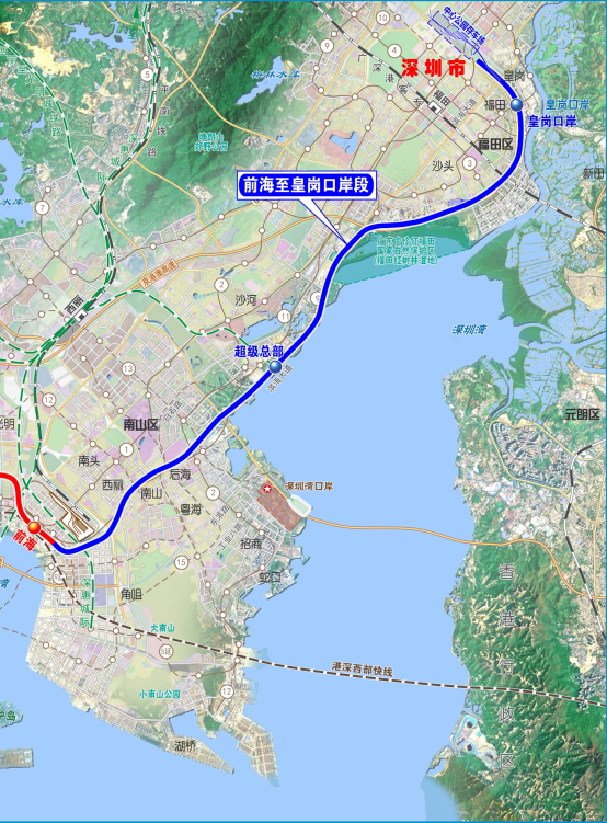 穗莞深城际前皇段线路示意图