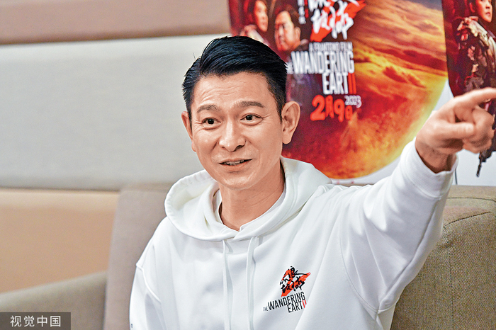 2023年2月7日，香港，刘德华出席《流浪地球2》宣传活动。（视觉中国）