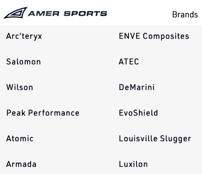 亚玛芬体育旗下品牌。 图片来源：官网截图