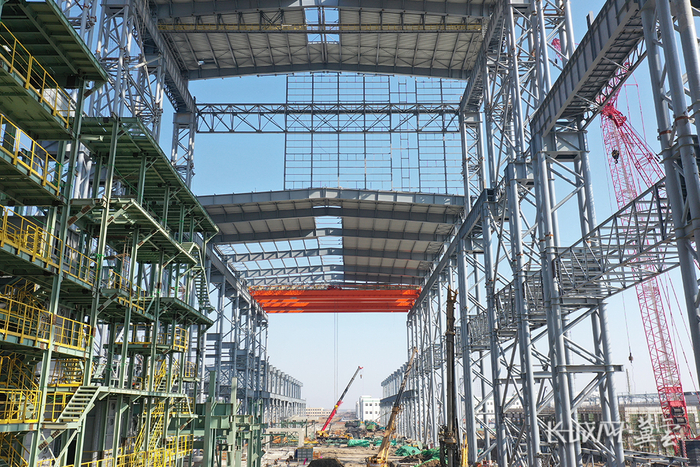 　　位于唐山市乐亭经济开发区的河钢浦项汽车板项目建设现场。长城网·冀云客户端记者 邢丁 摄