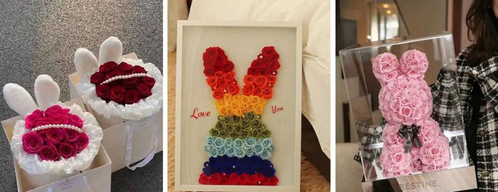 网红款兔子花束，魅花供图