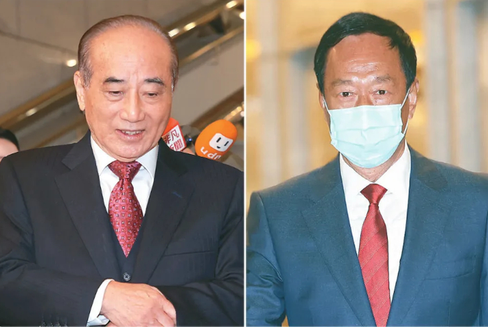 王金平（左），郭台铭（右）&nbsp; 图源：联合新闻网