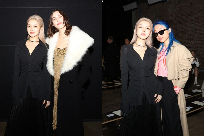 　　周扬青与英国网红Alexa Chung、Vogue China主编章凝合影