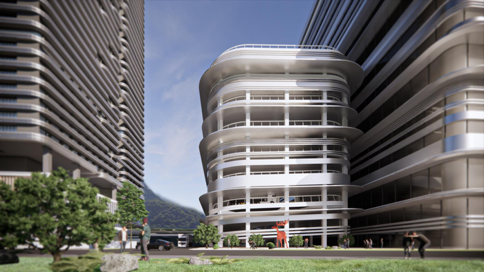 南山智造红花岭产业园-货运盘道立面