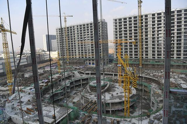 昌平区“超极合生汇”项目施工现场全景。新京报记者 王颖 摄