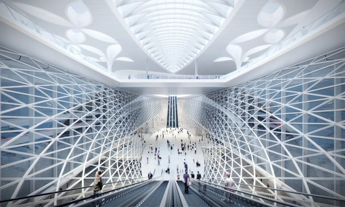 南京北站光谷换乘区效果图。