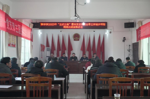 　　图说：湘乡市梅桥镇乡村招聘网点“叮叮灵工驿站”建设推进会