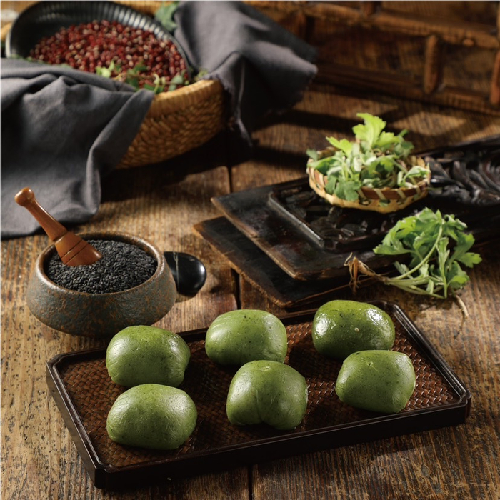 图说：乔老爷的艾草芝麻青团