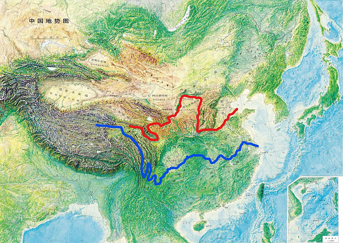 图12：中国地势图 