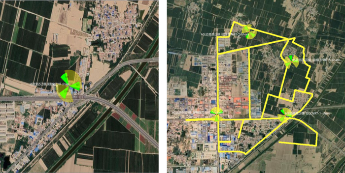 图二：广角MetaAAU 首站试点（左）和连片试点（右）