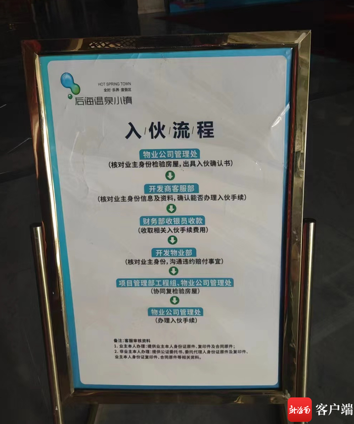 　　“入伙流程”。记者 李波 摄