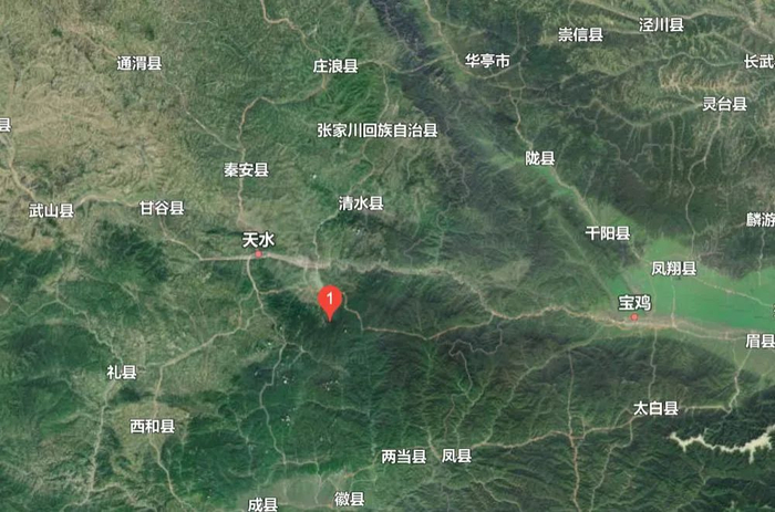 ▲麦积山石窟地理位置。（图片来源：百度地图）