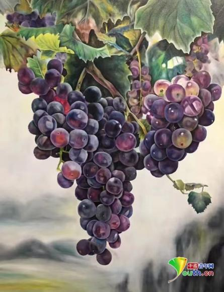 黄余清作品“挂霜葡萄”。受访者供图