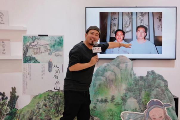 绘本画家田宇在“从老童谣到新绘本：一个讲也讲不完的故事——《从前有座山》新书发布会”现场。（主办方供图）