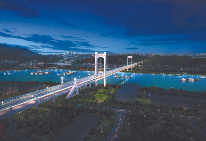     黄桷沱长江大桥效果图