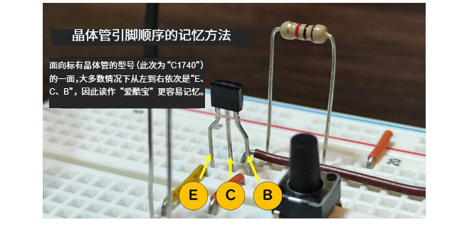 图6.3 晶体管引脚顺序的记忆方法