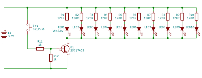 图7.1 开关电路图（LED×10个）