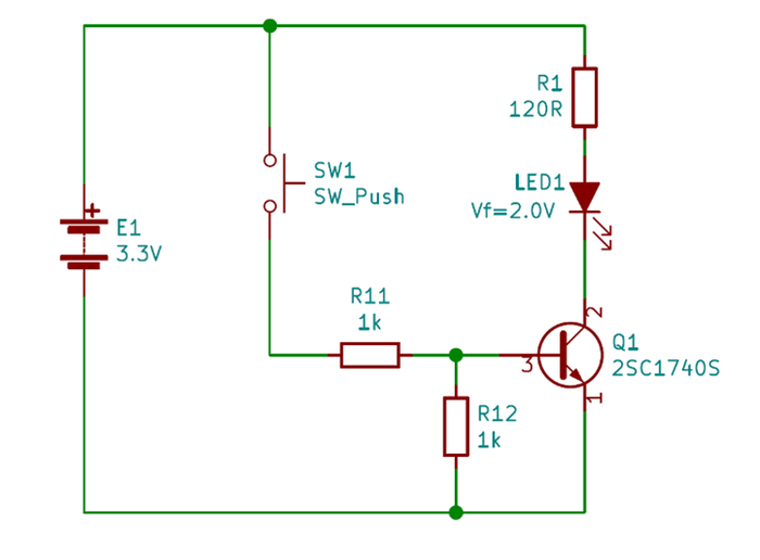 图5.1 开关电路图（使用晶体管）