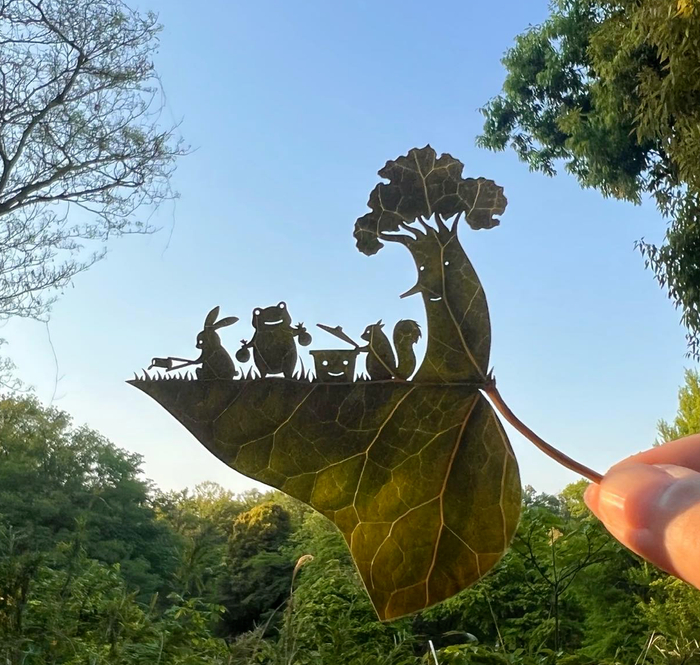 “ADHD”患者、日本艺术家Lito的叶雕作品/@创意DIY手工制作