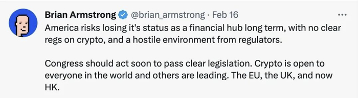 图片来源：Brian Armstrong个人社交媒体