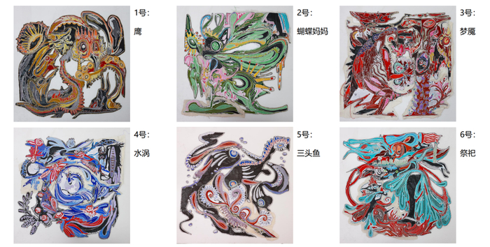 崔瀚宇根据侗族传说及神话创作的6幅油画作品