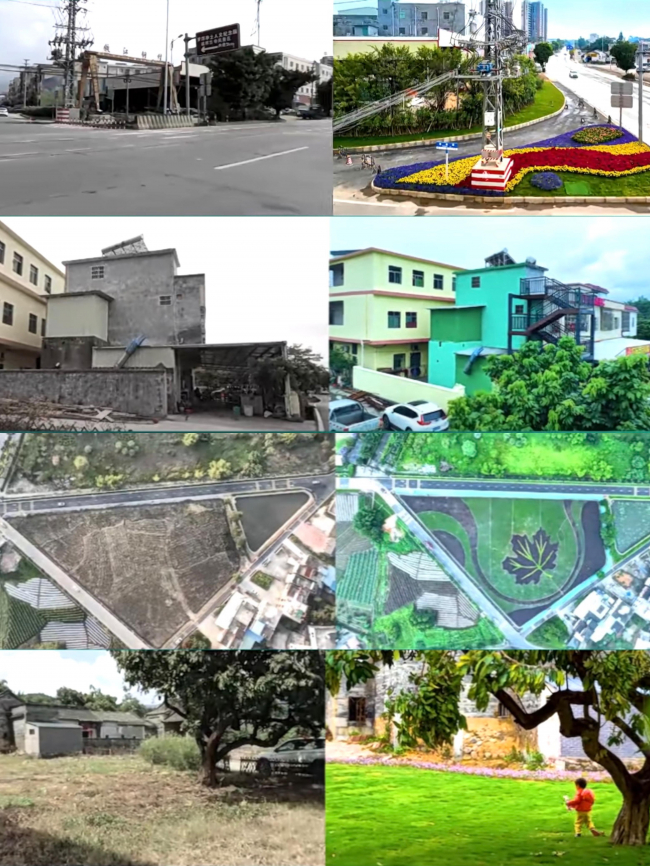 　　环罗浮山乡村振兴示范带的福田段改造前后