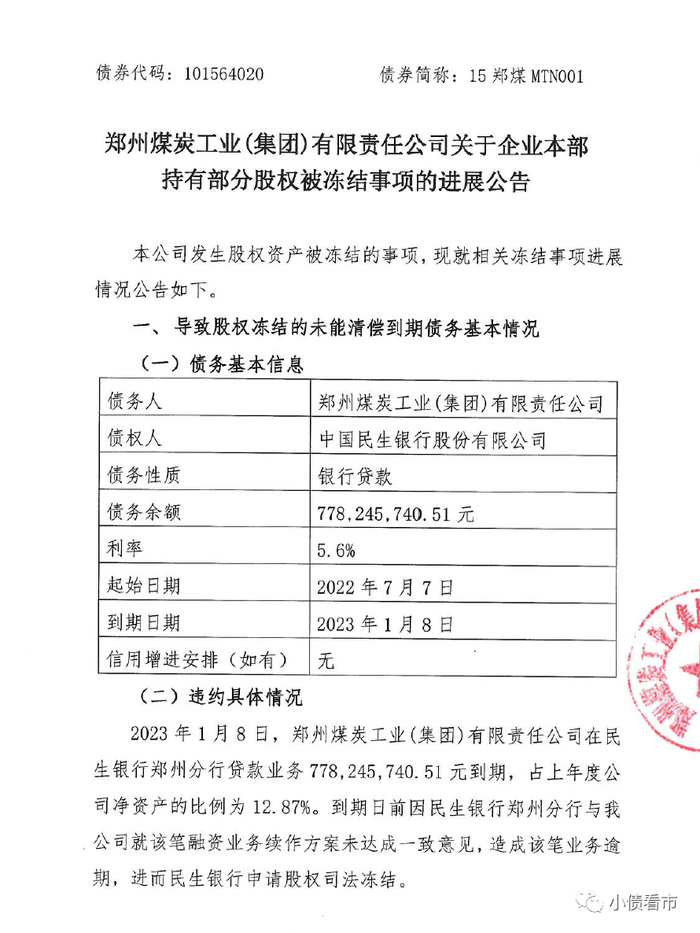股权被冻结进展公告