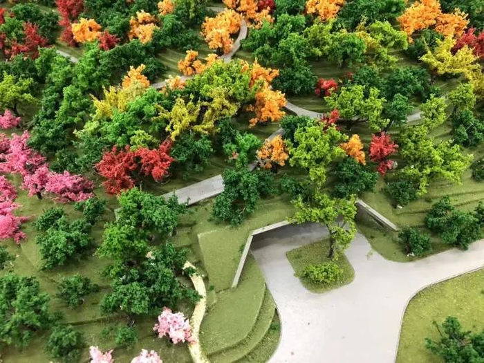 双子山车库出入口的沙盘模型